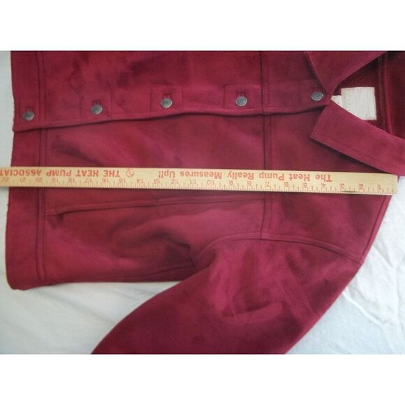 J. Jill Peacoat Women Sz M Burgandy 5 Button Everyday Unique Boho Winterwear - Picture 4 of 7